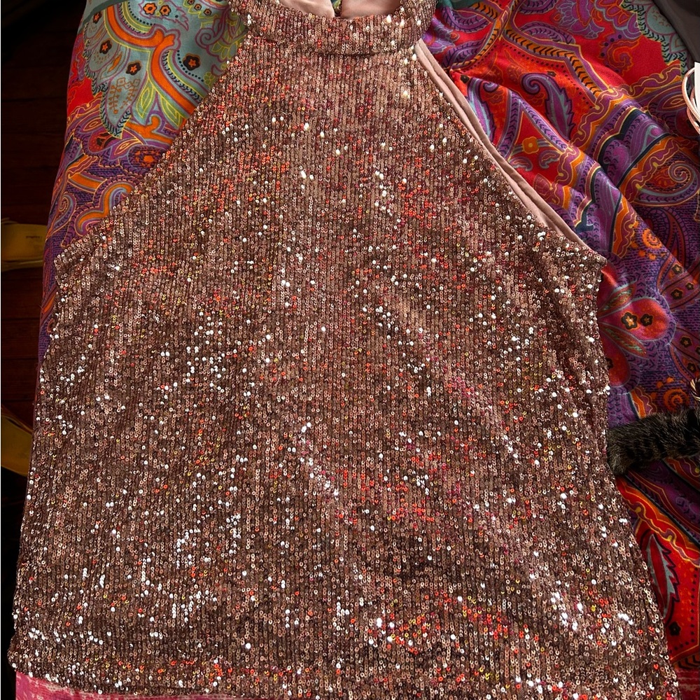 Cable & Gauge XL Sequin Halter Top